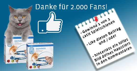 Danke für 2.000 Facebook-Fans – Gewinne 1 von 2 catit Senses Spielschienen! Danke für 2.000 facebook Fans sparpfoten.de