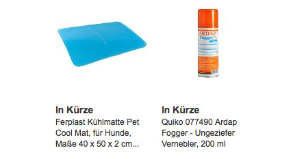 Die heutigen Blitzangebote für Haustiere bei Amazon (23.08.2015), Kühlmatte für Hunde und Ungeziefer Vernebler blitzangebote 23 08 15