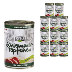 grau schlemmertopfchen senior ente mit reis 24x400 g