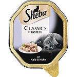sheba classics in pastete katzenfutter kalb huhn 85 g