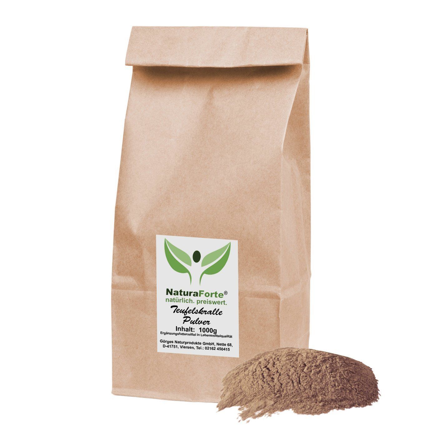 naturaforte teufelskralle gemahlen aus namibia 1000 g fuer hunde und pferde