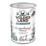 wildes land nassfutter wintercharity menue mit gans pute und wildkraeutern 400g