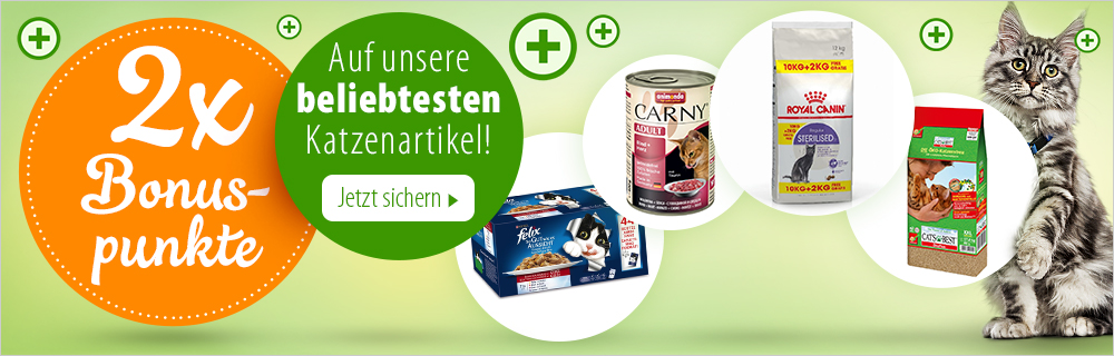 2 fach Punkte zooplus auf Topseller fuer Katzen