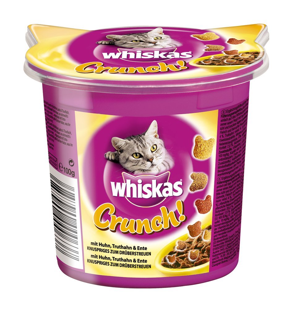 Nur heute bei Amazon: Whiskas Katzenfutter als Angebot des Tages bis -40% reduziert whiskas crunch katzensnack huhn truthahn ente
