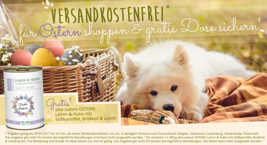 alsa hundewelt versandkostenfrei fuer ostern shoppen