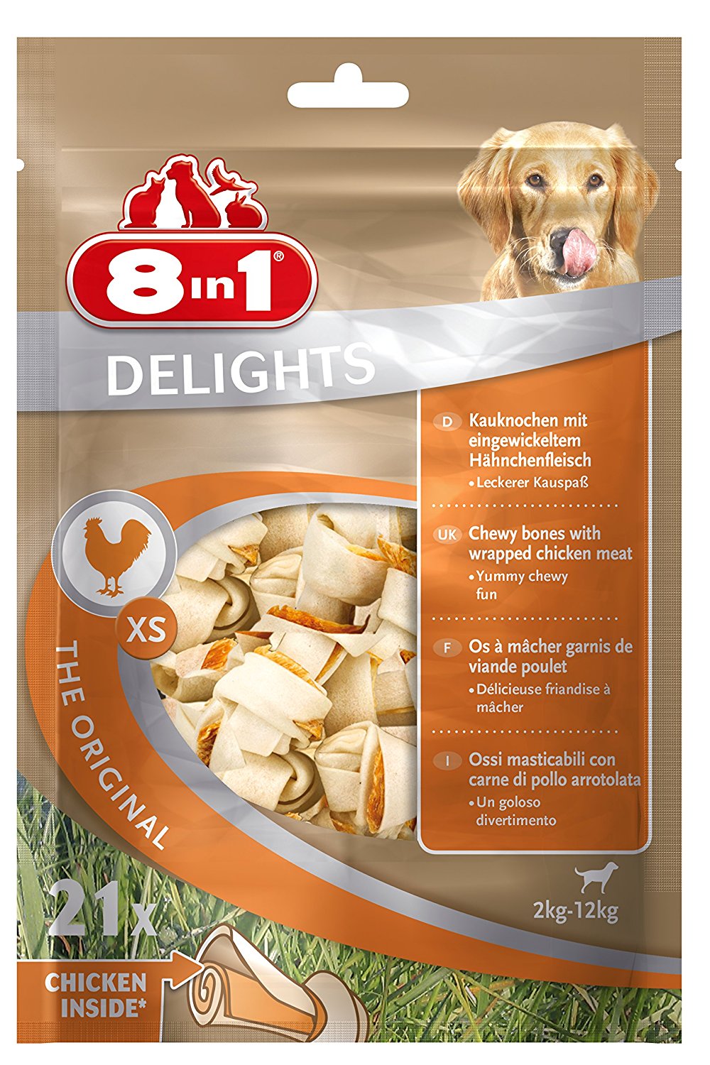 8in1 delights chicken kauknochen xs 21 st