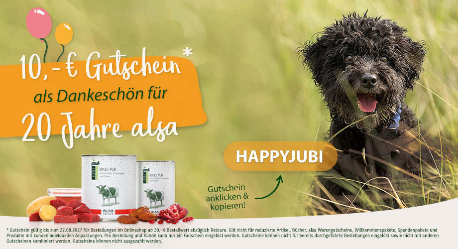 alsa hundewelt 10 euro gutschein 20 jahre