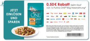 coupon purina one 50 cent unkenntlich