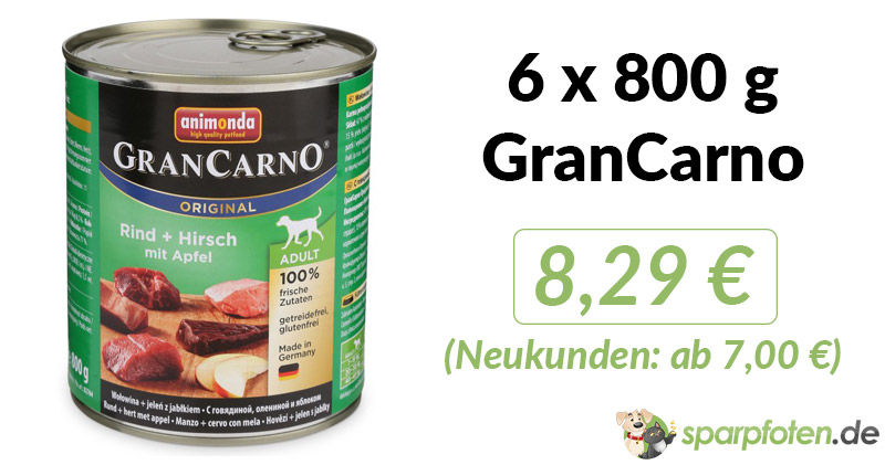 6 x 800 g animonda grancarno zooroyal angebot