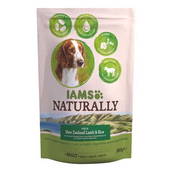 IAMS Naturally Hund Trockenfutter Adult Lamm Reis 800g