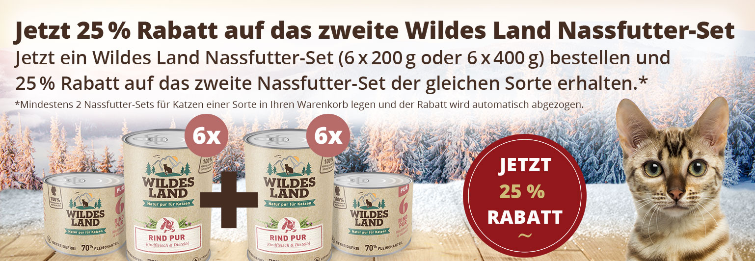 171218 WildesLand Katze 25 Prozent auf das zweite Nassfutter Set