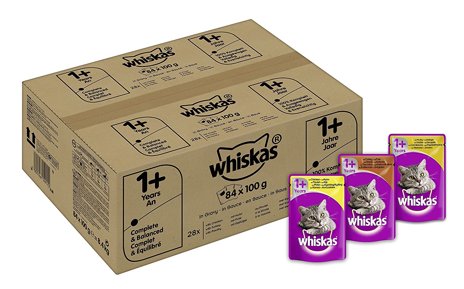whiskas 1plus 84 x 100 g gefluegelauswahl amazon