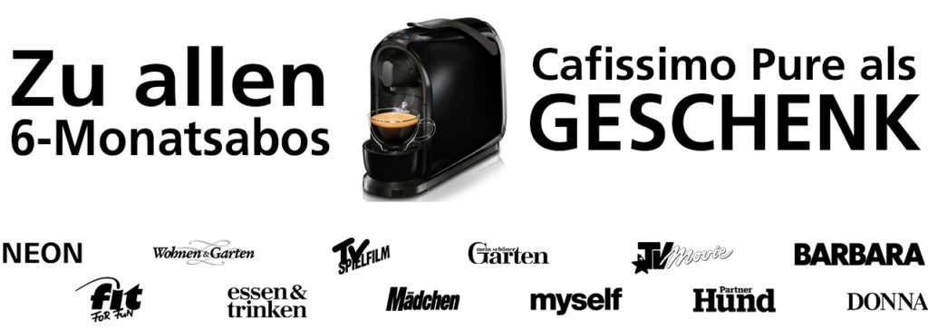 Halbjahresabo (6 Ausgaben) "Partner Hund" für 16,50 € lesen und 15,10 € in Payback-Punkten oder Cafissimo Kaffemaschine (Wert: über 40 €) bekommen 1 cafissimo lp