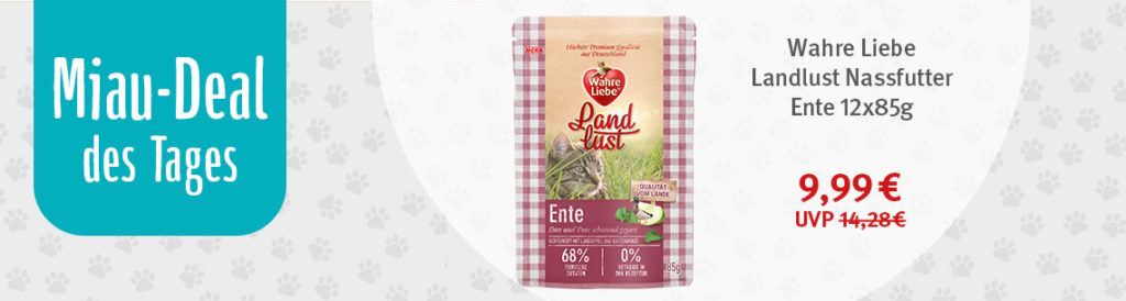 zooroyal miau deal wahre liebe landlust ente 12x85g