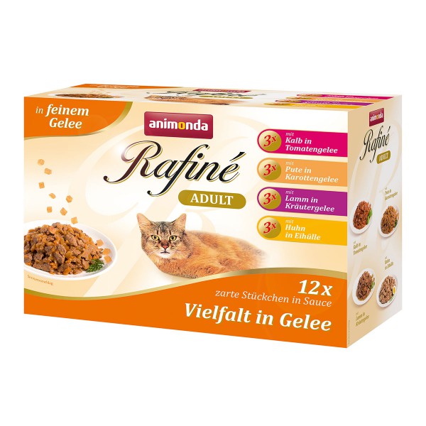 59627 59628 animonda rafine adult multipack vielfalt in gelee 4 sorten 12x100g