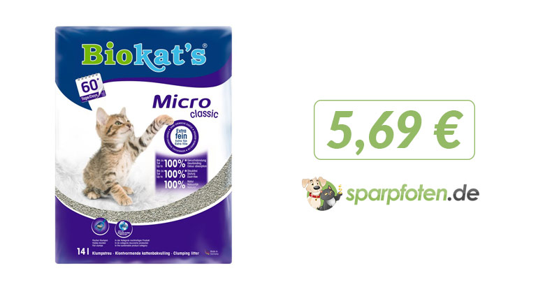 biokats micro classic katzenstreu 14l zooroyal miau deal