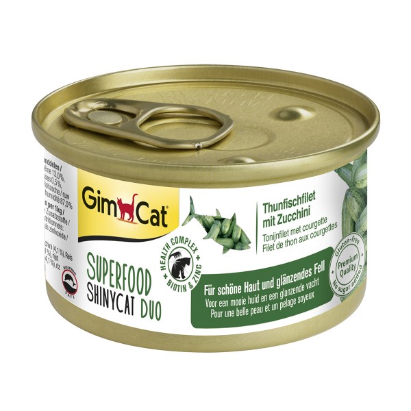 gimcat shinycat superfood 70 g thunfisch zucchini zooroyal