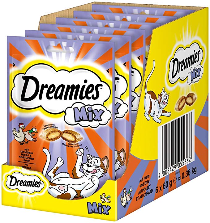 dreamies katzensnacks huhn mix ente