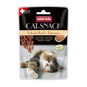 animonda cat snack huehnchenfleisch und leinsamen 45g